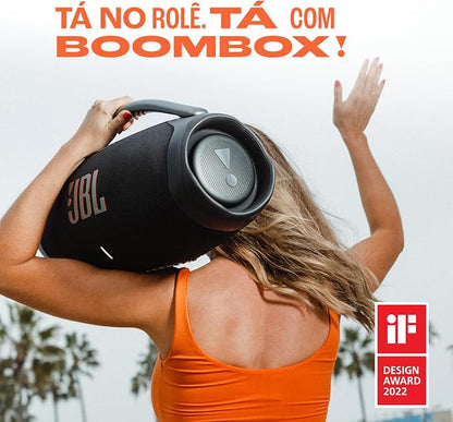 JBL Caixa de Som, Boombox 3, Bluetooth, À Prova D'água e Poeira - Preto COMPRE 1 E LEVE 2