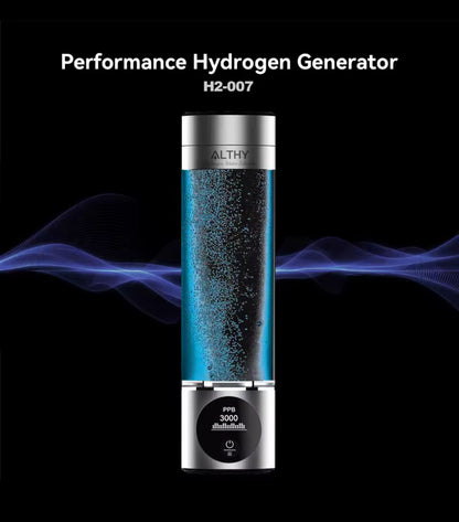 Garrafa geradora de água de hidrogênio de desempenho ALTHY DuPont SPE + PEM lonizador de câmara dupla + PPB e exibição de tempo + dispositivo de inalação H2
