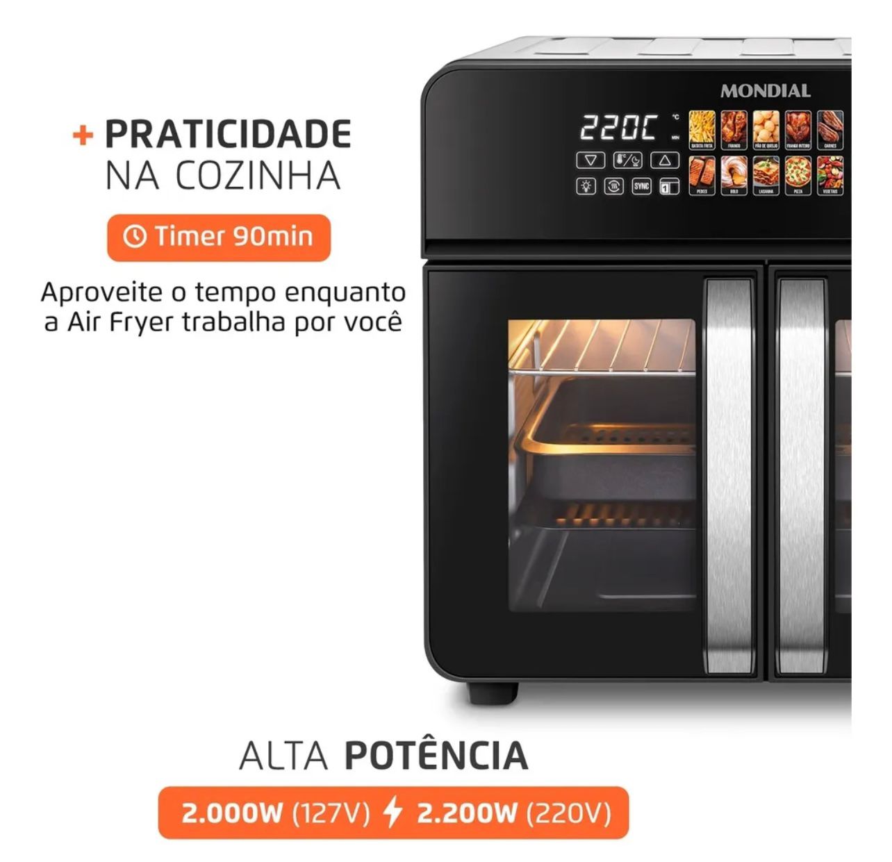 Air Fryer Forno 25L French Door Mondial - AFDO-25L-FD