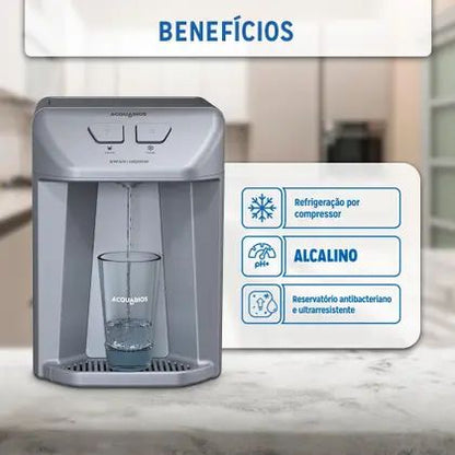 Purificador De Água Premium Compressor Prata 110v - Alcalino - Acquabios