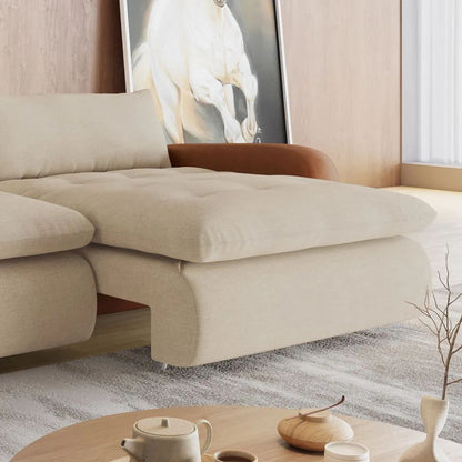 Sofá 3 Lugares Equestre Retrátil Horse Collection Corino e Linho 230cm