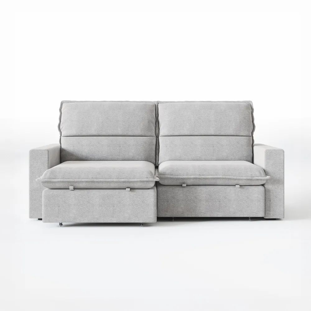 Sofá 4 lugares Madri Retrátil e Reclinável Linho Cinza 240cm