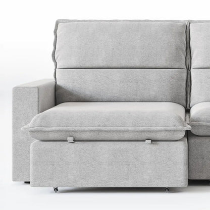 Sofá 4 lugares Madri Retrátil e Reclinável Linho Cinza 240cm